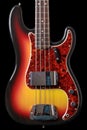 Rare and Vintage. Sunburst Electric Bass Guitar from 1966 Royalty Free Stock Photo