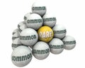 Rare Vs Common Rarity Value Ball Pyramid Royalty Free Stock Photo