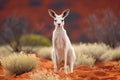 Rare white kangaroo. Generative AI