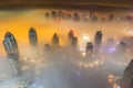 Rare winter morning fog in Dubai, UAE.