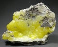 Rare Yellow Brucite Mineral Specimen from Baluchistan Pakistan Royalty Free Stock Photo