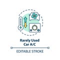 Rarely used car air con concept icon