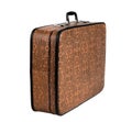 Rarity brown leather suitcase, isolated