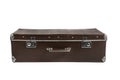 Rarity brown leather suitcase, isolated