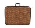 Rarity brown leather suitcase, isolated