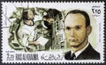 RAS AL KHAIMA - CIRCA 1969: a stamp shows Michael collins astronaut, circa 1969