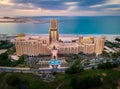 Ras Al Khaimah, United Arab Emirates - December 4, 2021: Waldorf Astoria hotel and resort in Ras al Khaimah near Al Hamra village