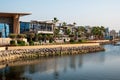 Ras al Khaimah, United Arab Emirates - January 24, 2021: New public walking area in Mannar mall by the Ras Al Khaimah corniche