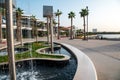 Ras al Khaimah, United Arab Emirates - January 24, 2021: New public walking area in Mannar mall by the Ras Al Khaimah corniche