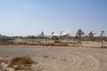 RAS AL KHAIMAH, UNITED ARAB EMIRATES - NOV 09th, 2017: Abandoned Airplane in the desert at Ras Al Khaima airport, shot