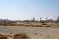 RAS AL KHAIMAH, UNITED ARAB EMIRATES - NOV 09th, 2017: Abandoned Airplane in the desert at Ras Al Khaima airport, shot