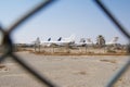 RAS AL KHAIMAH, UNITED ARAB EMIRATES - NOV 09th, 2017: Abandoned Airplane in the desert at Ras Al Khaima airport, shot