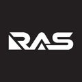 RAS letter logo design on black background.RAS creative initials letter logo concept.RAS letter design