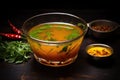 rasam soup in a glass bowl Royalty Free Stock Photo