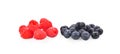 Rasberry and blueberry on white background Royalty Free Stock Photo
