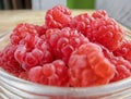 The rasberry on the white table. Royalty Free Stock Photo