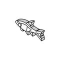 rasbora fish isometric icon vector illustration