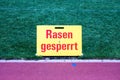 Rasen gesperrt sign deutsch