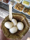 Rasgulla rosogulla rosogolla bengali india sweet in leaf cup organic syrup sweet dish festival