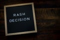 Rash Decision Copy Space Royalty Free Stock Photo