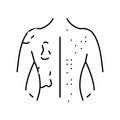 rash skin lesions disease symptom line icon vector illustration