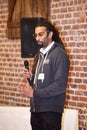 Rashad Johnson of Eaze speaking at Weedweek Recharge LA conference Royalty Free Stock Photo