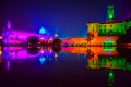 Rashtrapati Bahwan at Night, Coloured lights at Rashtrapati bhawan delhi India, India president house night view