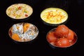 Rasmalai, Motichur Ladoo, Churma, Gulab Jamun