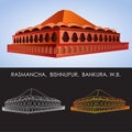 Bishnupur Rasmancha vector image with Rashmancha line art