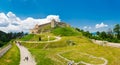 Rasnov, Brasov, Romania - June 15, 2019: Tourists visiting Rasnov Fortress on a beautifull day