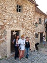 Tourist visiting the Rasnov fortress 