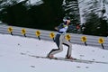 Rasnov, Romania - February 7: BOGATAJ Ursa competes in the FIS Ski Jumping World Cup Ladies Royalty Free Stock Photo