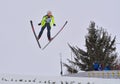 Rasnov, Romania - February 7: HARALAMBIE Dana Vasilica competes in the FIS Ski Jumping World Cup Ladies on February 7, 2015 in Royalty Free Stock Photo