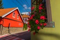 Rasnov, Romania: Inside courtyard and old houses of The Rasnov Citadel - a medieval fortress in traditional romanian style near