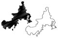 Rason Special City Democratic Peoples Republic of Korea, DPRK, DPR Korea, Provinces of North Korea map vector illustration,