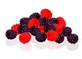 Raspberries and blackberries