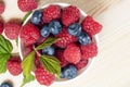 raspberries and blueberries Royalty Free Stock Photo