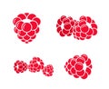 Raspberries. Icon set 