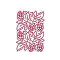 Raspberries line pattern. Flourish background design element. Editable outline stroke. Vector line. Royalty Free Stock Photo