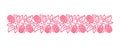 Raspberries line pattern ornament. Flourish background design element. Editable outline stroke. Vector line. Royalty Free Stock Photo