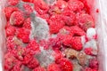 Raspberries with mold macro background Royalty Free Stock Photo