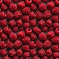 Raspberries seamless pattern background. Realistic photographic style.