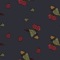 Raspberries wallpaper seamless pattern