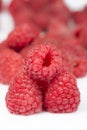 Raspberries white isolated