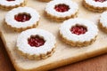 Raspberry Almond Linzer Torte Cookies Royalty Free Stock Photo