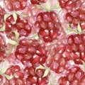 Raspberry background watercolor seamless pattern Royalty Free Stock Photo