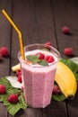 Raspberry banana smoothie