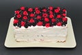 Raspberry and blackberry homemade cake Royalty Free Stock Photo