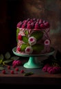 Raspberry cake 3D