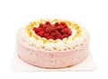 Raspberry cake on white